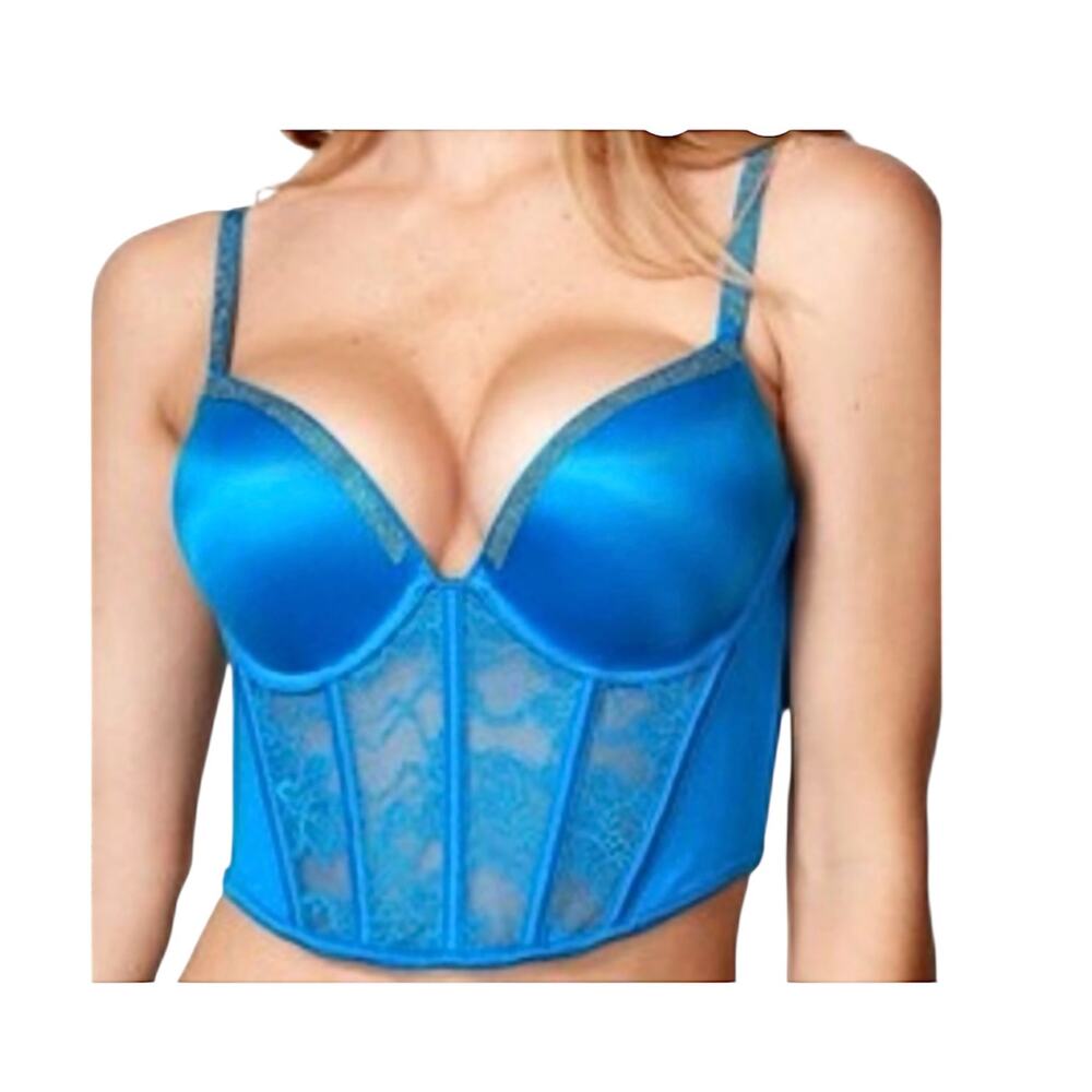 Victoria's Secret Bombshell 32C shine strap push up corset top BC 3226